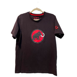 MAMMUT Men's Hiking Climbing Casual Logo T-Shirt Black/Red Large